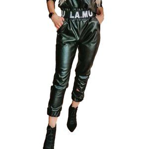 LA MU Womens Eco Leather Pant Legging Black Size 1(XS) NWOT